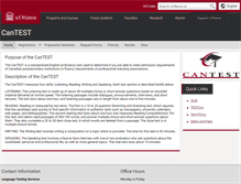 Tablet Screenshot of cantest.uottawa.ca